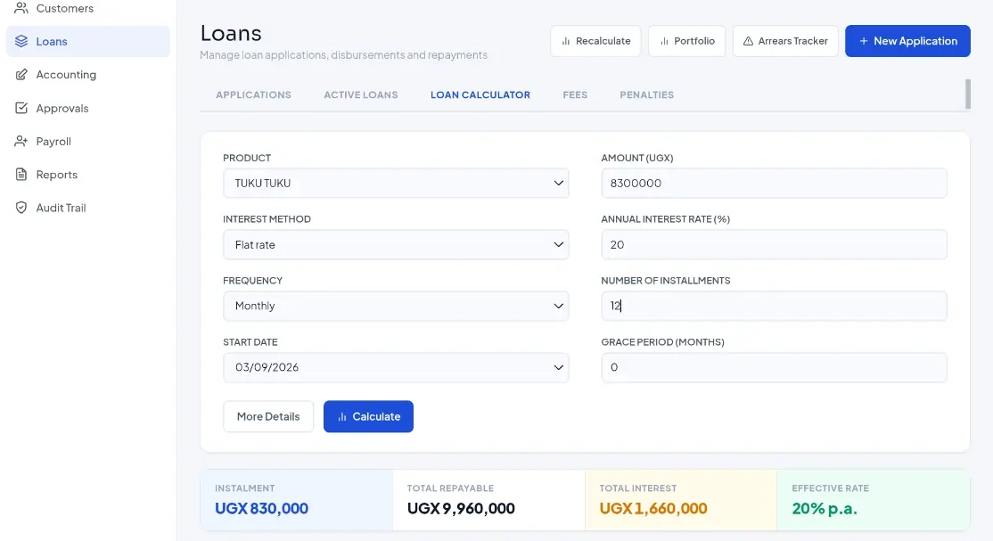 Loan calculator